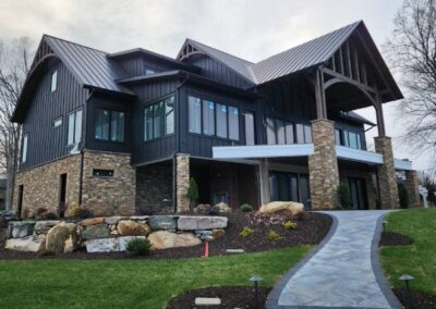 professional gutter installation on luxury home